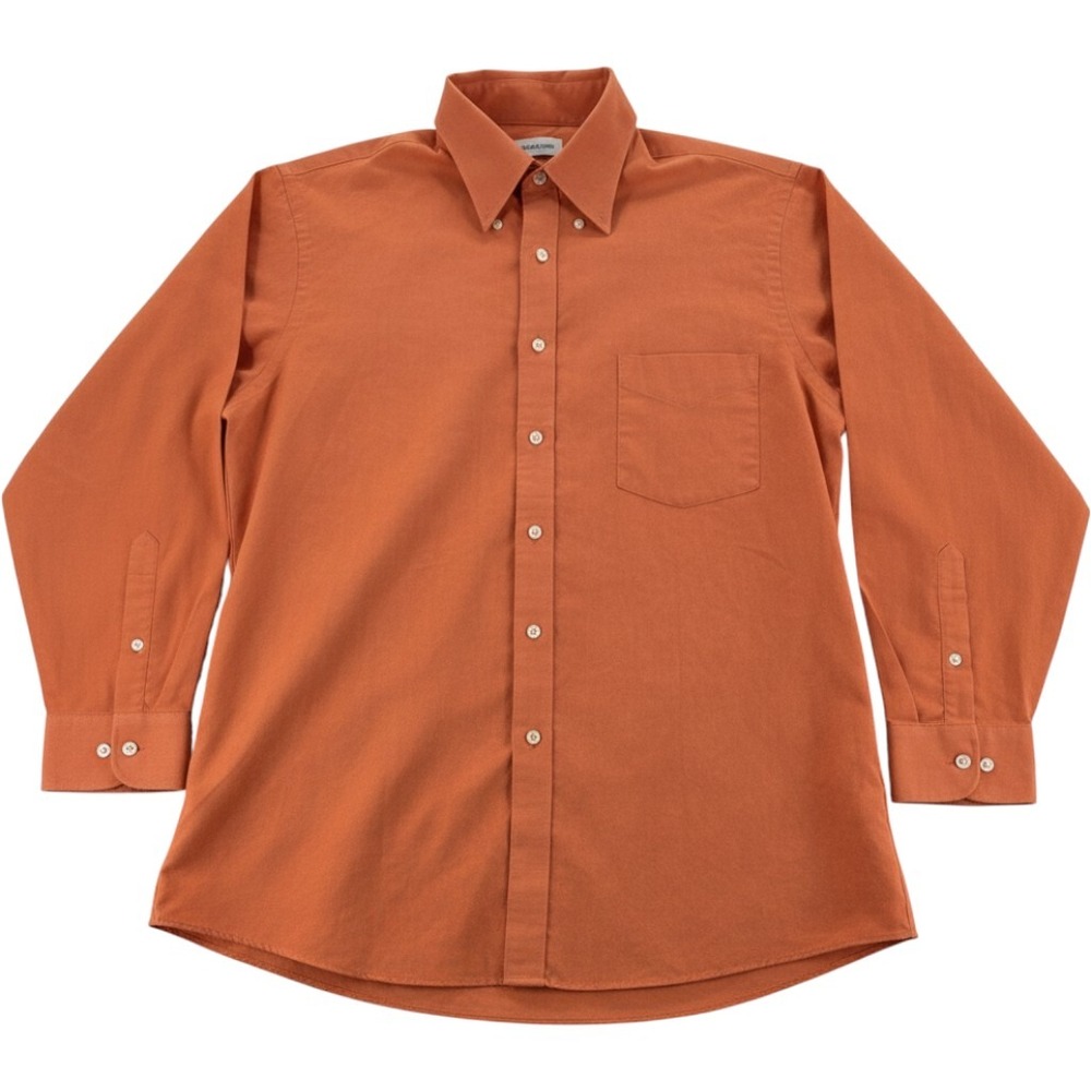Van Heusen Button Down Large 16 32/33 Wrinkle Free Oxford Orange Long Sleeve